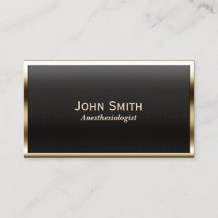 Gold Border Anaesthesiologist Business Card