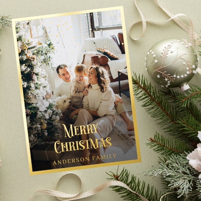  Gold Border Confetti Christmas Family Photo (Creator Uploaded)