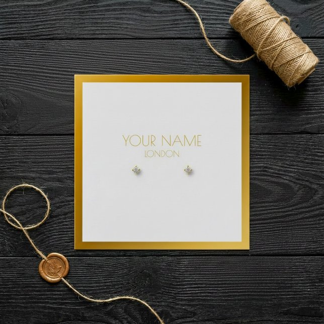 Gold border earring holder (Bold Gold border earring holder.)