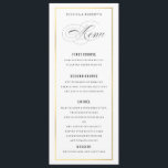 Gold Border Elegant Wedding Menu Card<br><div class="desc">Elegant Wedding Menu, flat card with editable title and text. Gold border gives it a touch of glam. Customise for any purpose like programs or wine lists etc. (Type in all capitals, and add a space between letters, and double space words for this "look"). Matching items available in my store....</div>