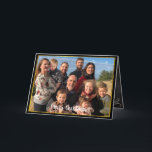 Gold Border Family Photo Chalkboard Christmas Holiday Card<br><div class="desc">Gold Border Family Photo Chalkboard Christmas Greeting Card</div>