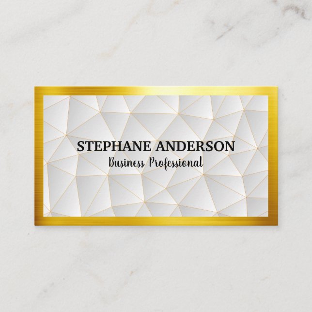 Gold Border | Geometric Modern Business Card (Front)