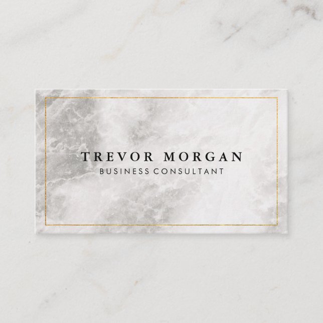 Gold Border Marble Business Card (Front)