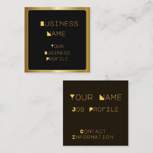 Gold Border on Black and Trendy Font Business Card