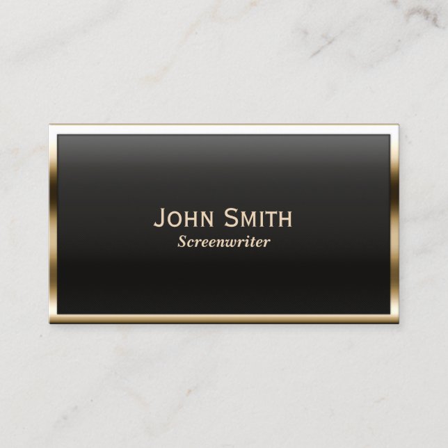Gold Border Screenwriter Business Card (Front)