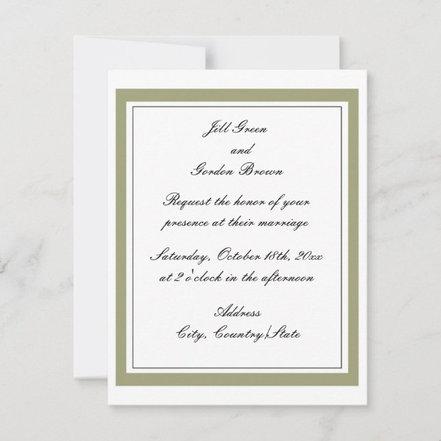 Gold Border Wedding Invitation (Front)
