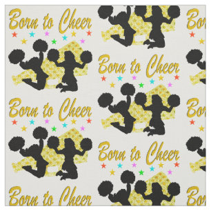 GOLD BORN TO CHEER MEGAPHONE CHEERLEADER FABRIC