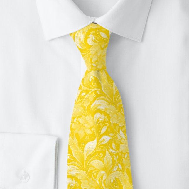 Gold Botanical Batik Tie (Creator Uploaded)