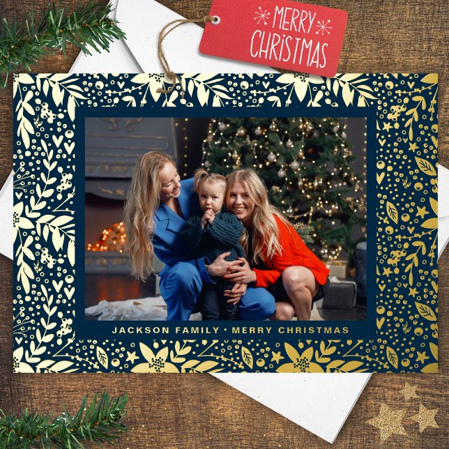 GOLD Botanical Christmas Frame Photo (Creator Uploaded)