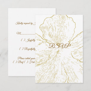 Gold Botanical Floral RSVP Card
