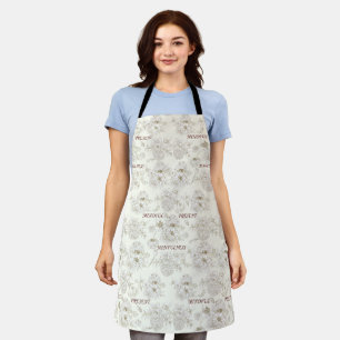 Gold Botanical Momfulness Line Art Pattern Apron