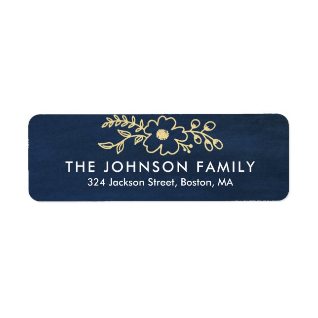 Gold Botanicals Holiday Return Address Label (Front)