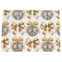 Gold Bow and Disco Ball Large Gift Bag – Glam Up 