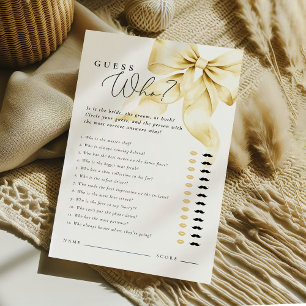 Gold Bow Bridal Shower Guess Who Said it Game