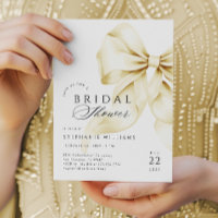 Gold Bow Bridal Shower Invitation