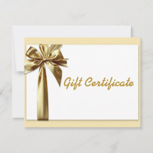Gold Bow Editable Gift Certificate