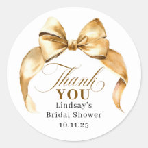 Gold Bow Favours Bridal Shower Thank You 