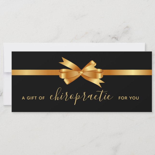 Gold Bow Gift Of Chiropractic Gift Certificate (Front)