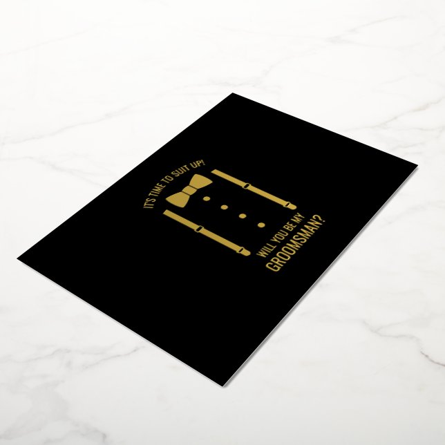 Gold Bow Tie Personalised Groomsman Proposal (Rotated)