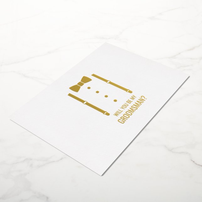 Gold Bow Tie Personalised Groomsman Proposal (Rotated)