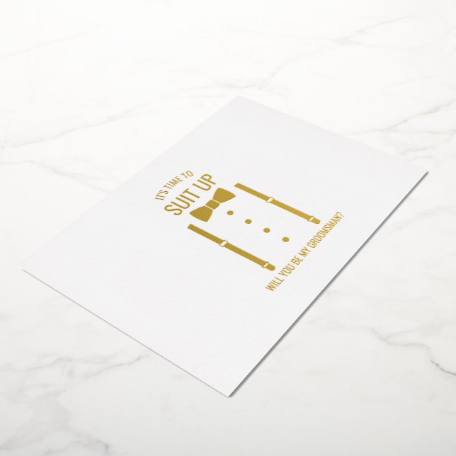 Gold Bow Tie Personalised Groomsman Proposal (Rotated)