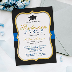 Gold Bracket Frame Modern 2024 Graduation Party Invitation