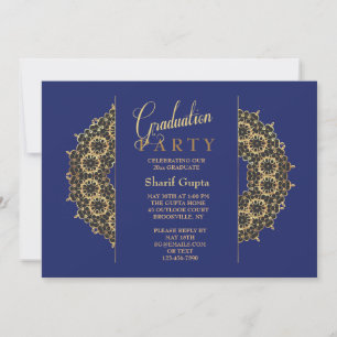 Gold Bracket Graduation Invitation