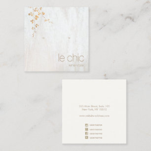 Gold Branch White Wood Square Earring Display Business Card