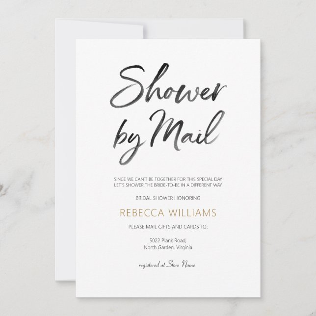 Gold Bridal Shower by Mail Invitation (Front)