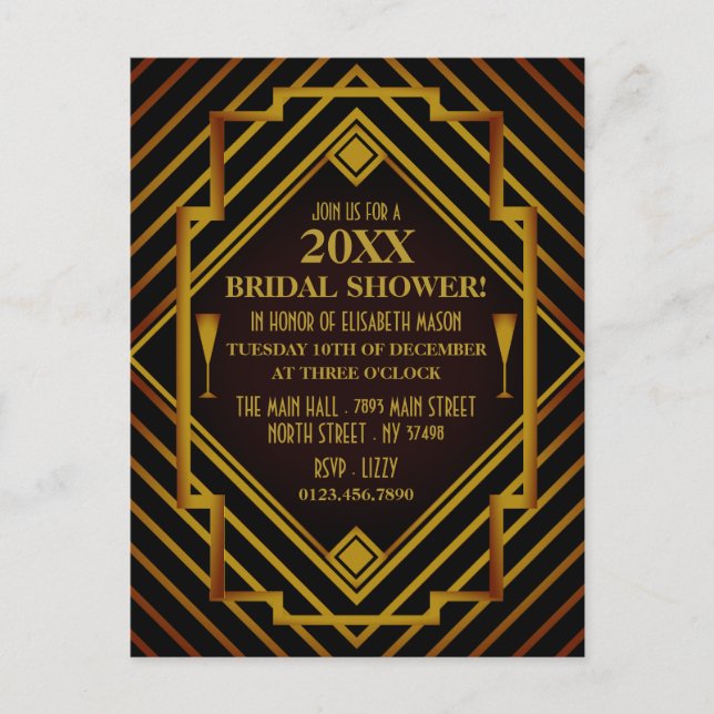 Gold Bridal Shower Invitation (Front)