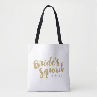Gold Bride's Squad Personalised Bridal Party Totes