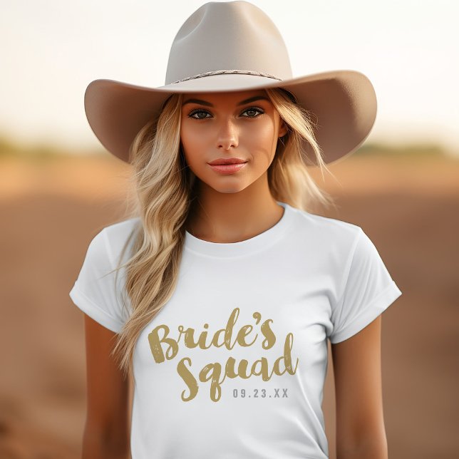 Gold Bride's Squad Personalized Bridal Party Tanks (Creator Uploaded)