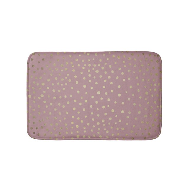Gold Bronze Dot Pattern Bath Mat (Front)