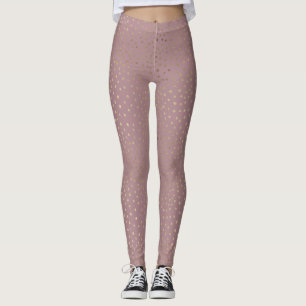 Gold Bronze Dot Pattern Leggings