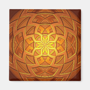 Gold Bronze Geometric Digital Art Magnet