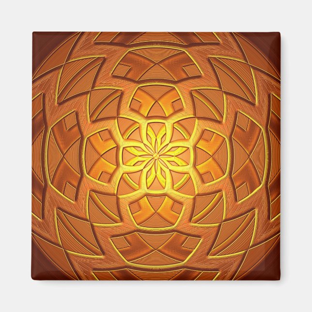Gold Bronze Geometric Digital Art Magnet (Front)