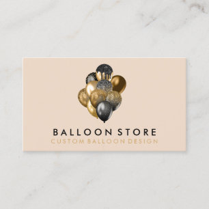 Gold & Bronze Glitter Party Balloon Decorations Business Card
