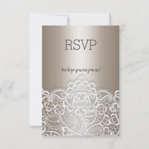 Gold bronze lace elegant all event rsvp response
