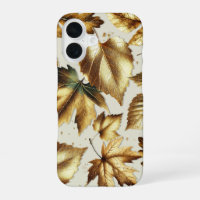 Gold Bronze Leaves Almond Beige Glam Fall
