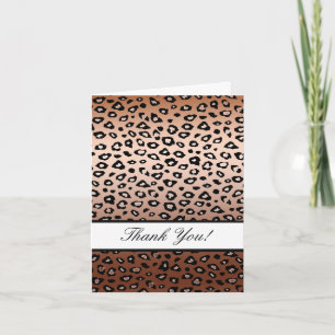 Gold Bronze Leopard Print Thank You