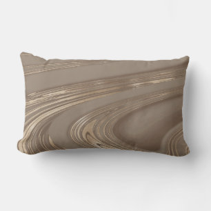 Gold Bronze Marble Swirl Reversible  Lumbar Pillow