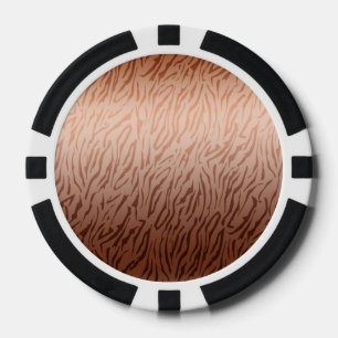 Gold Bronze Ombre Tiger Print Poker Chips