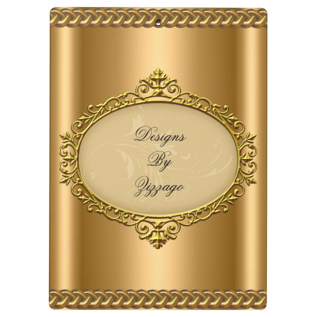 Gold Bronze Plaque Chain Add Business Name Clipboard (Back)