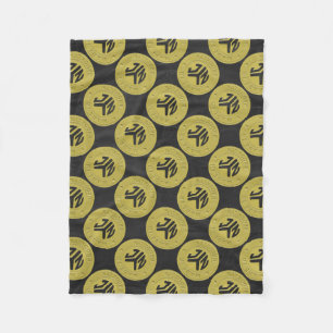 Gold Brooklyn Subway Token Pattern Fleece Blanket