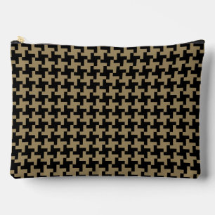 Gold Brown And Black Classic Nailhead Pattern Accessory Pouch