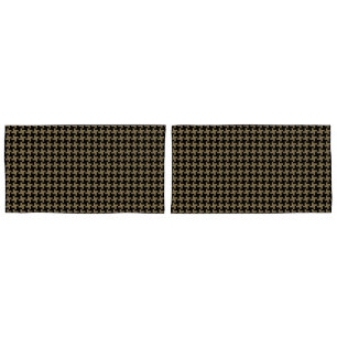 Gold Brown And Black Classic Nailhead Pattern Pillowcase