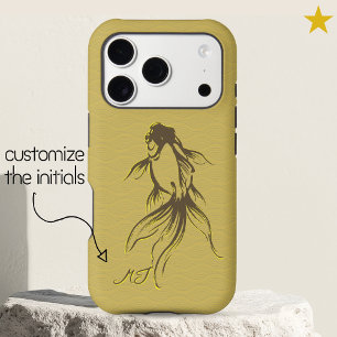 Gold Brown Japanese Ink Goldfish Custom Name