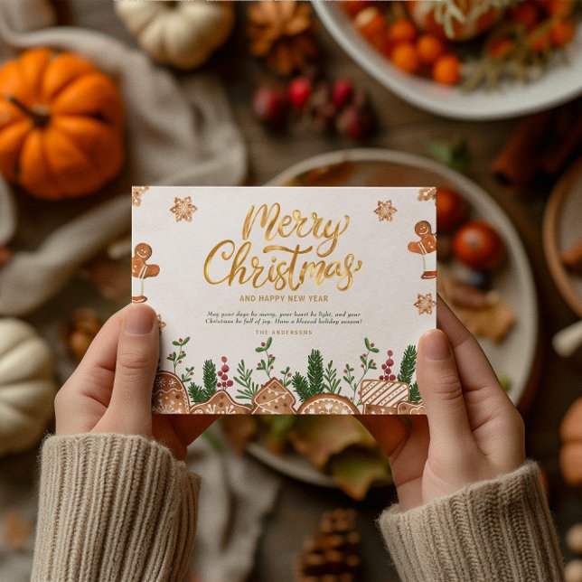 Gold Brown Merry Christmas Theme Card (Creator Uploaded)