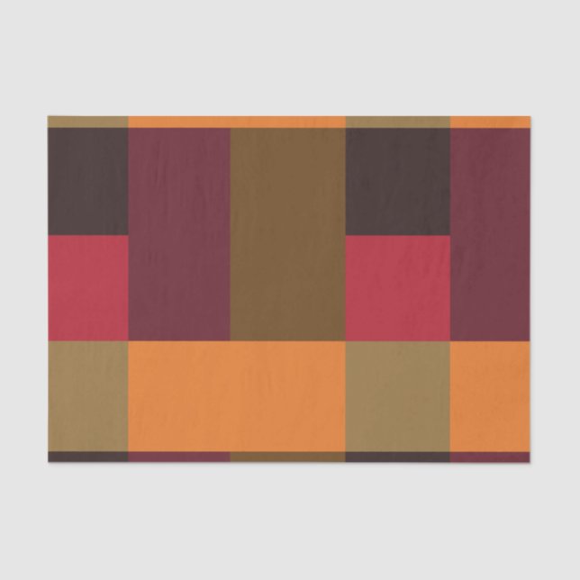 Gold Brown Orange Cardinal Red Colour Block Tissue Paper (Front)