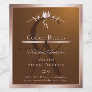 Gold Brown Product Label Rosegold Frame Monogram